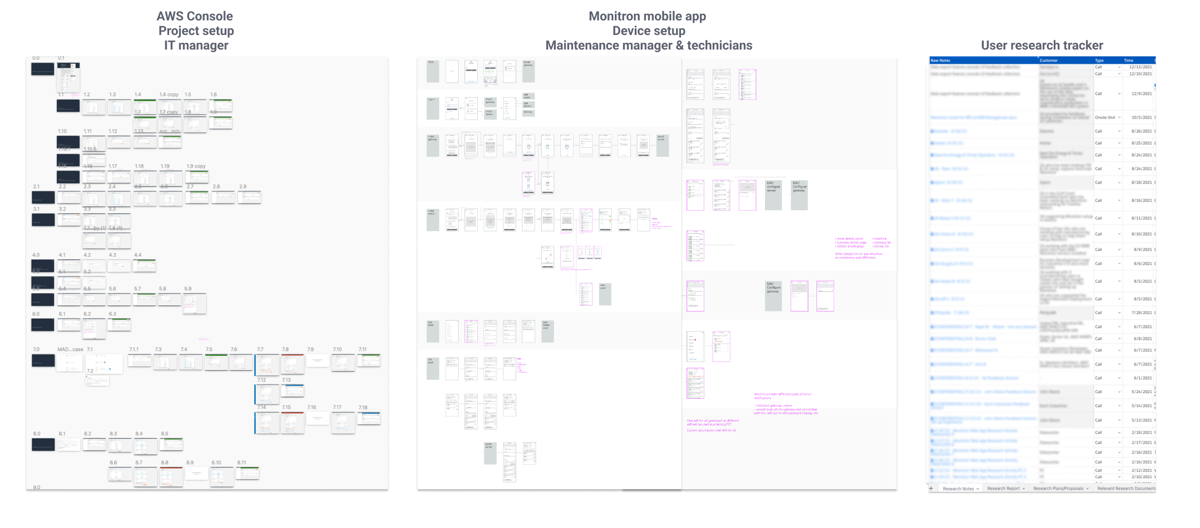 Design explorations for project and device setup