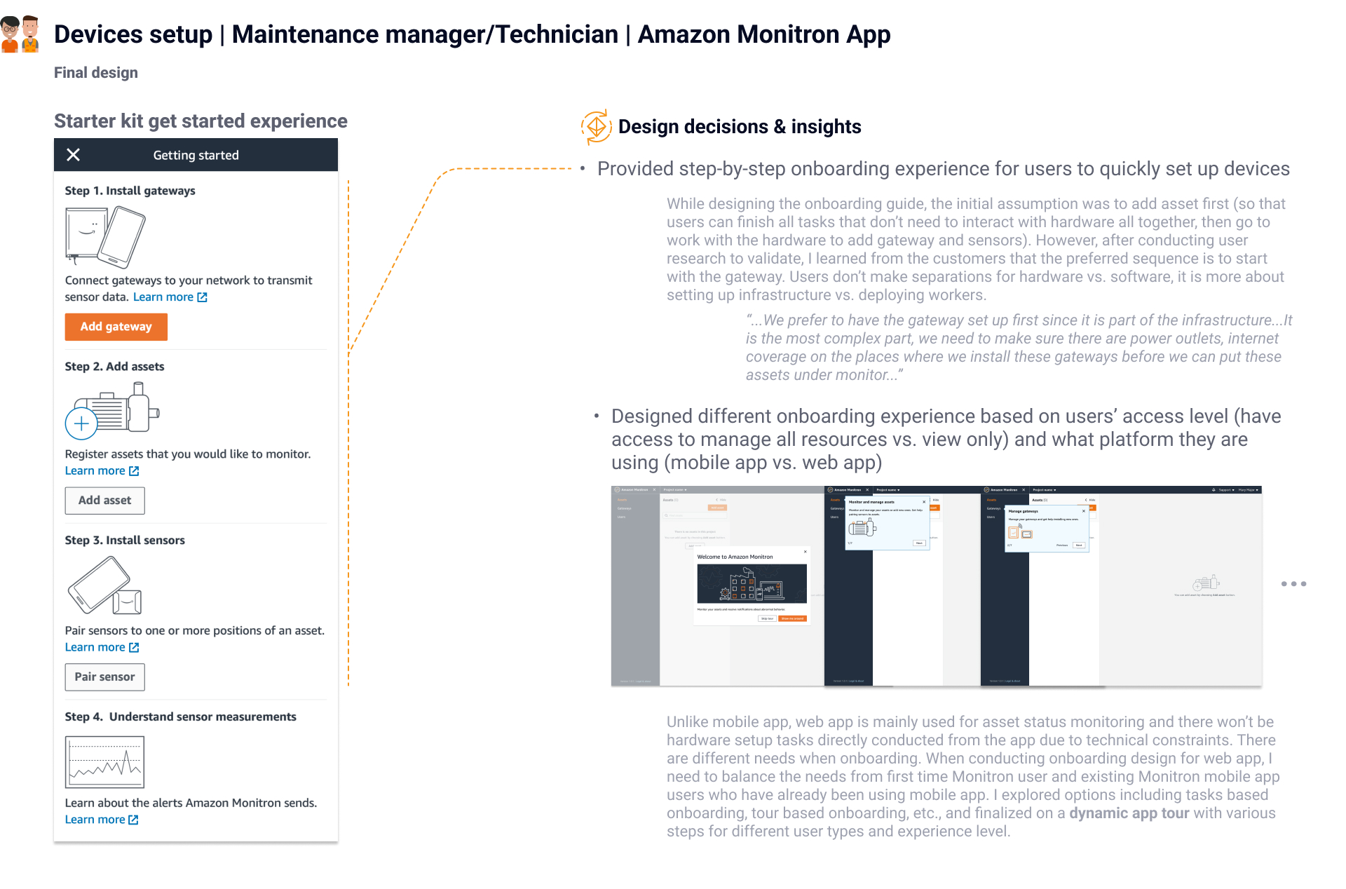 Customer insights applied to device setup