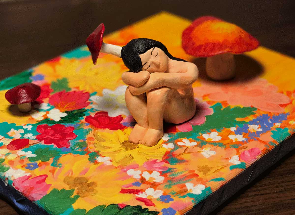clay art - mushroom girl